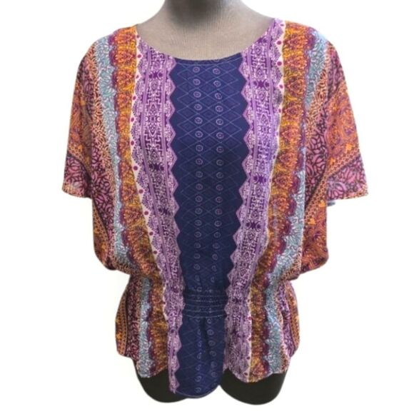 EC ONE WORLD BOHO BLOUSE SZ. M - Picture 1 of 4